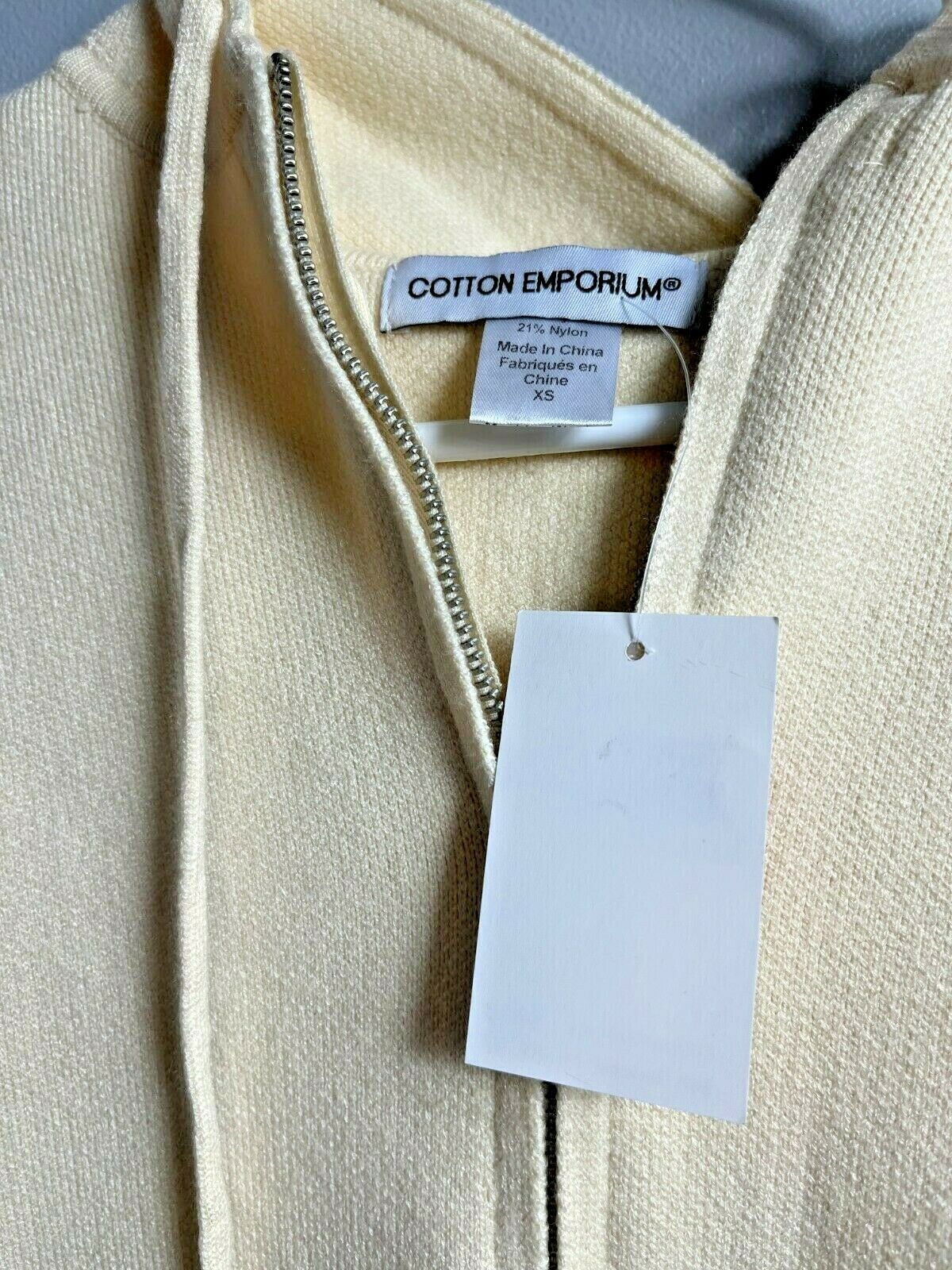 COTTON EMPORIUM WOMEN'S Ivory Open Cardigan Long Sleeve Size XS