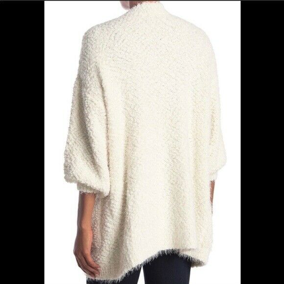 FRNCH Paris Women's Size S/M Ivory Soft Chunky Knit Open Front Cardigan