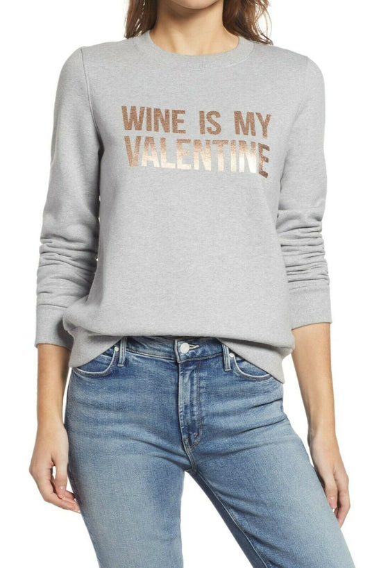 Halogen Women's Wine Is My Valentine Graphic Sweatshirt