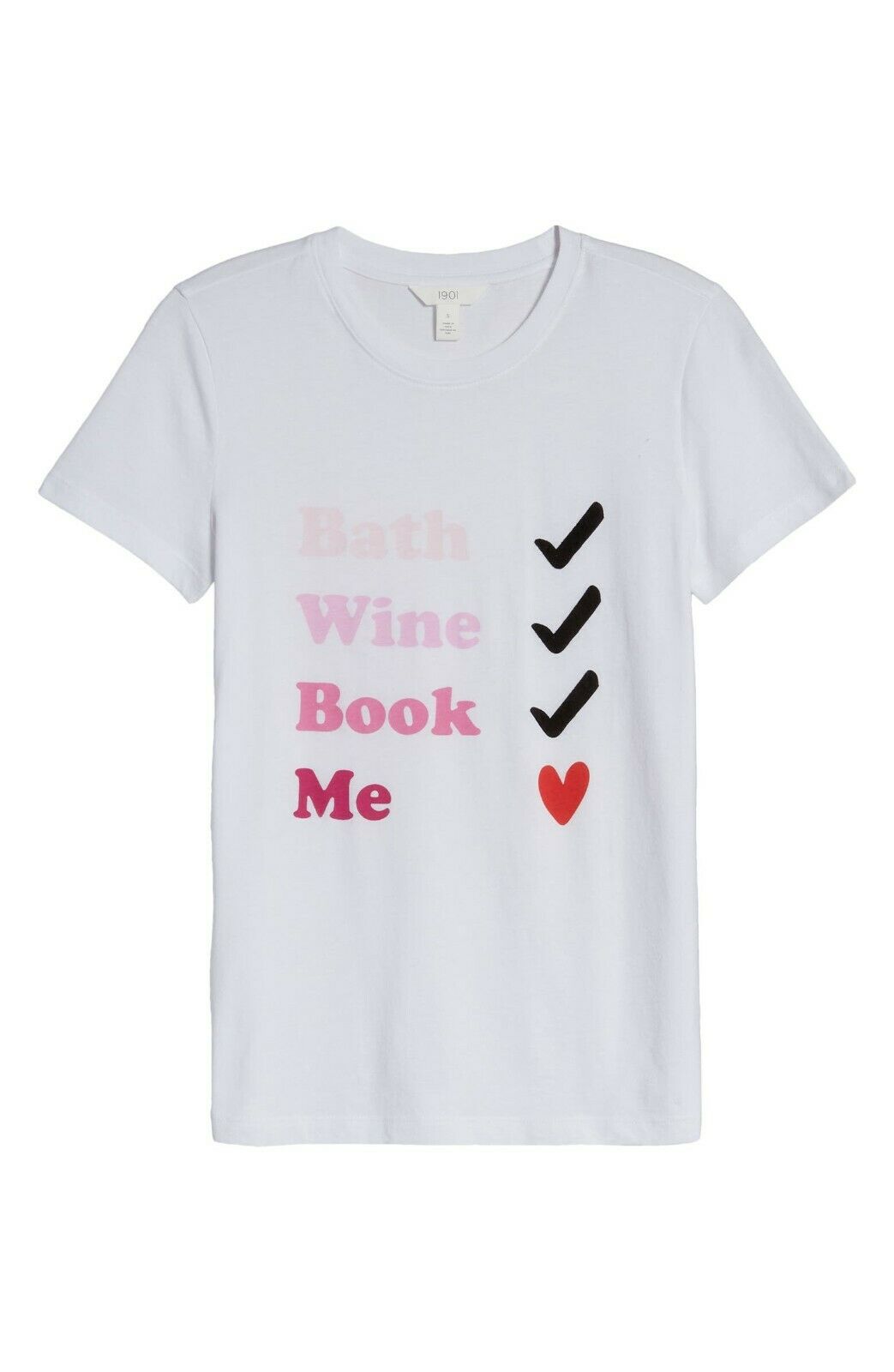 Halogen Bath Book Wine Me Graphic Tee Shirt Top, Size Large