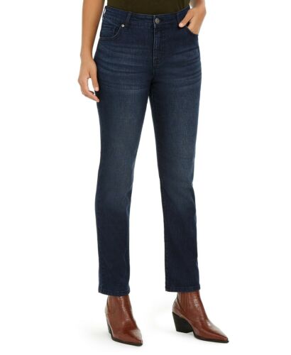 Style & Co Women's Navy Blue Modern Mid Rise Straight-Leg Jeans, Size 10