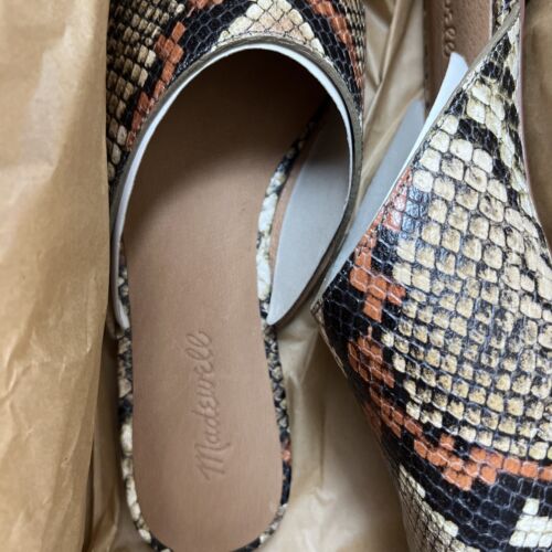 Women's Madewell Remi Mule, Size 8.5M Spiced Cider Multi Snake Print
