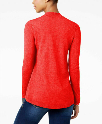 Charter Club Women's Red Open-Front Cardigan