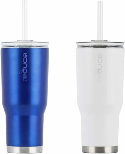 Reduce 24 Oz Insulated Tumbler, Stainless Steel with Lid, 2 Pack
