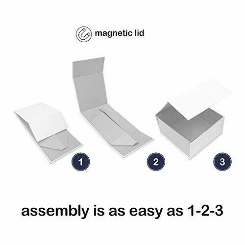 3-Piece Your Gatherings White/Grey Collapsible Gift Box with Magnetic Closure