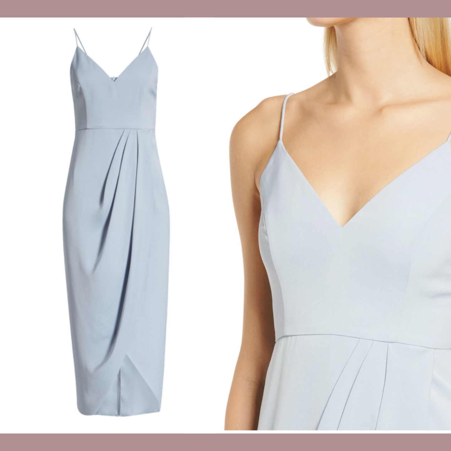 Shona Joy Tulip Hem Maxi Dress, Women's Size 6, Powder Blue NWT