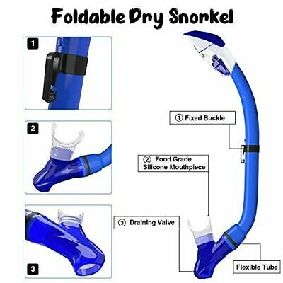 Tongtai Kids Snorkel SetSnorkel Gear for Kids Diving Mask & Foldable Dry Snorkel
