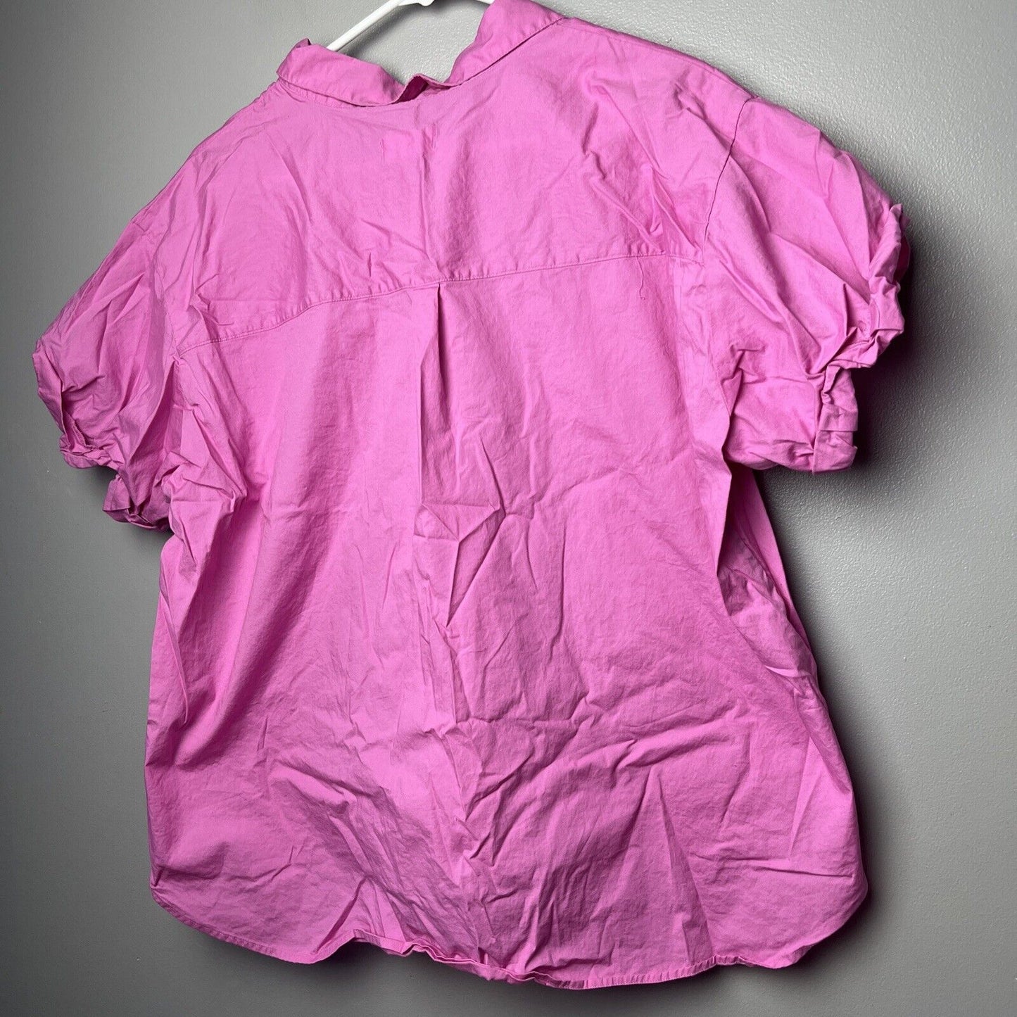 Candace Cameron Bure Women's Top Sz L Reg Stretch Poplin Shirt Pink A480585