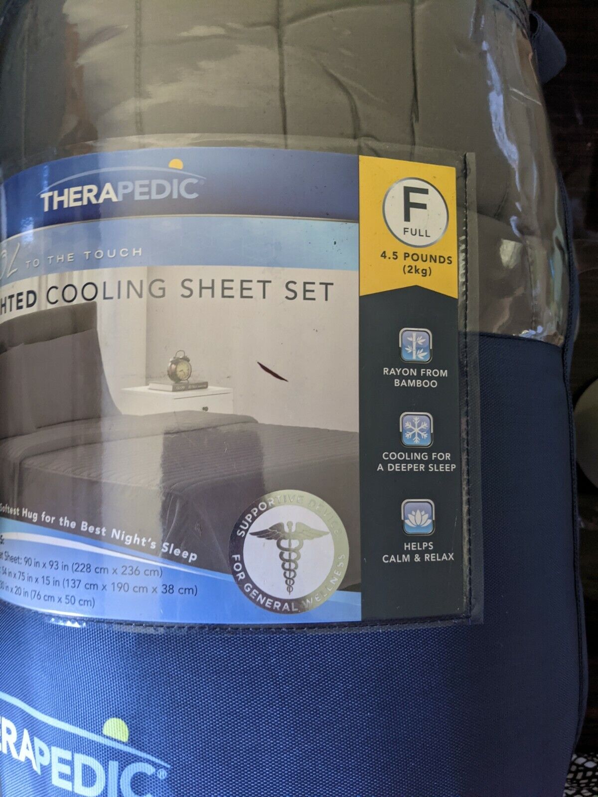 Therapedic Rayon Made From Bamboo 300-Thread-Count 4.5 lb. Weighted Full Sheet