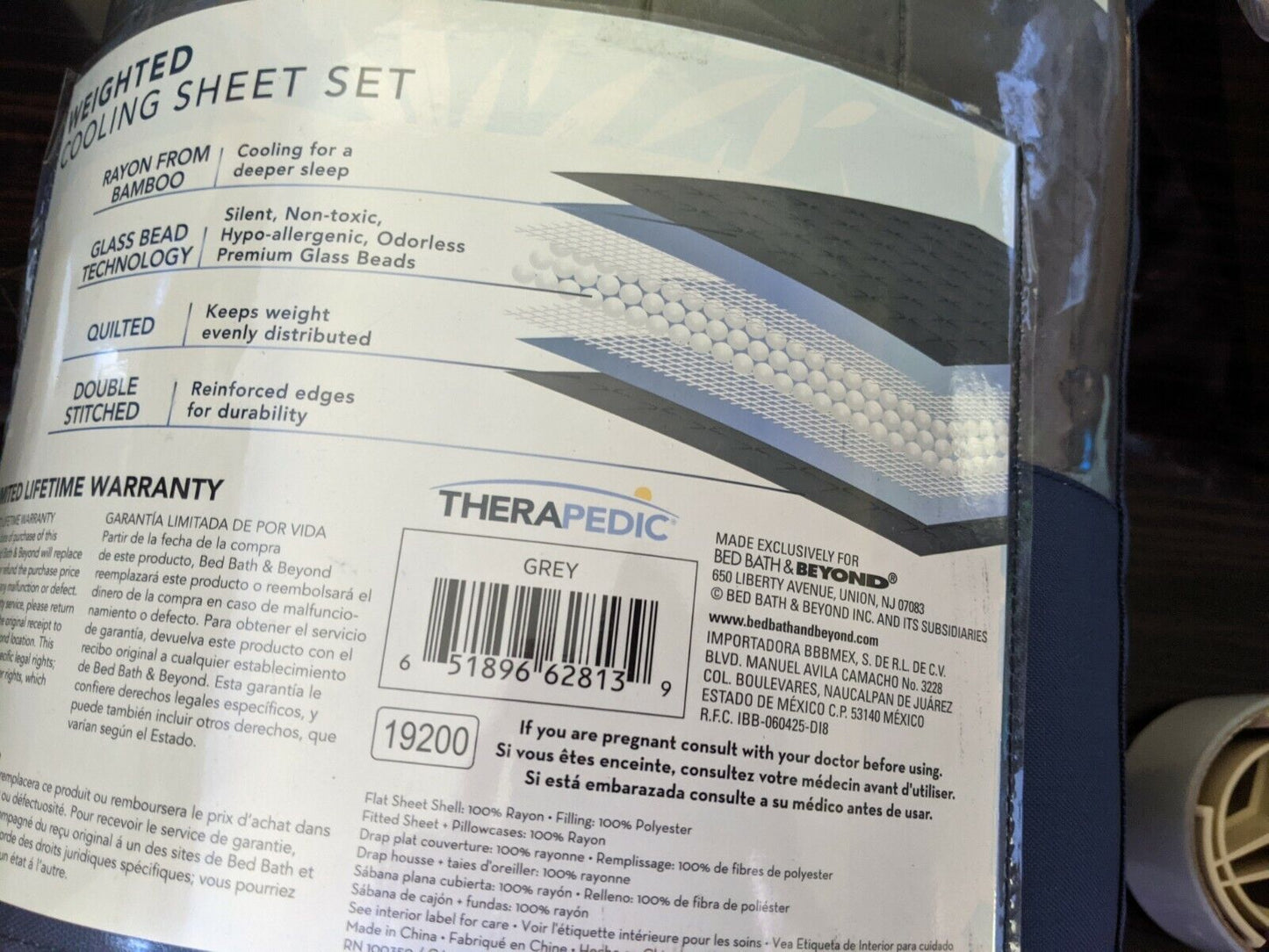 Therapedic Rayon Made From Bamboo 300-Thread-Count 4.5 lb. Weighted Full Sheet