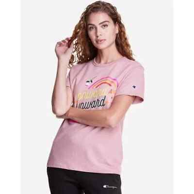 Champion x Steffi Lynn NWT Heritage Tee T Shirt Onward and Upward Sz L Pink Top