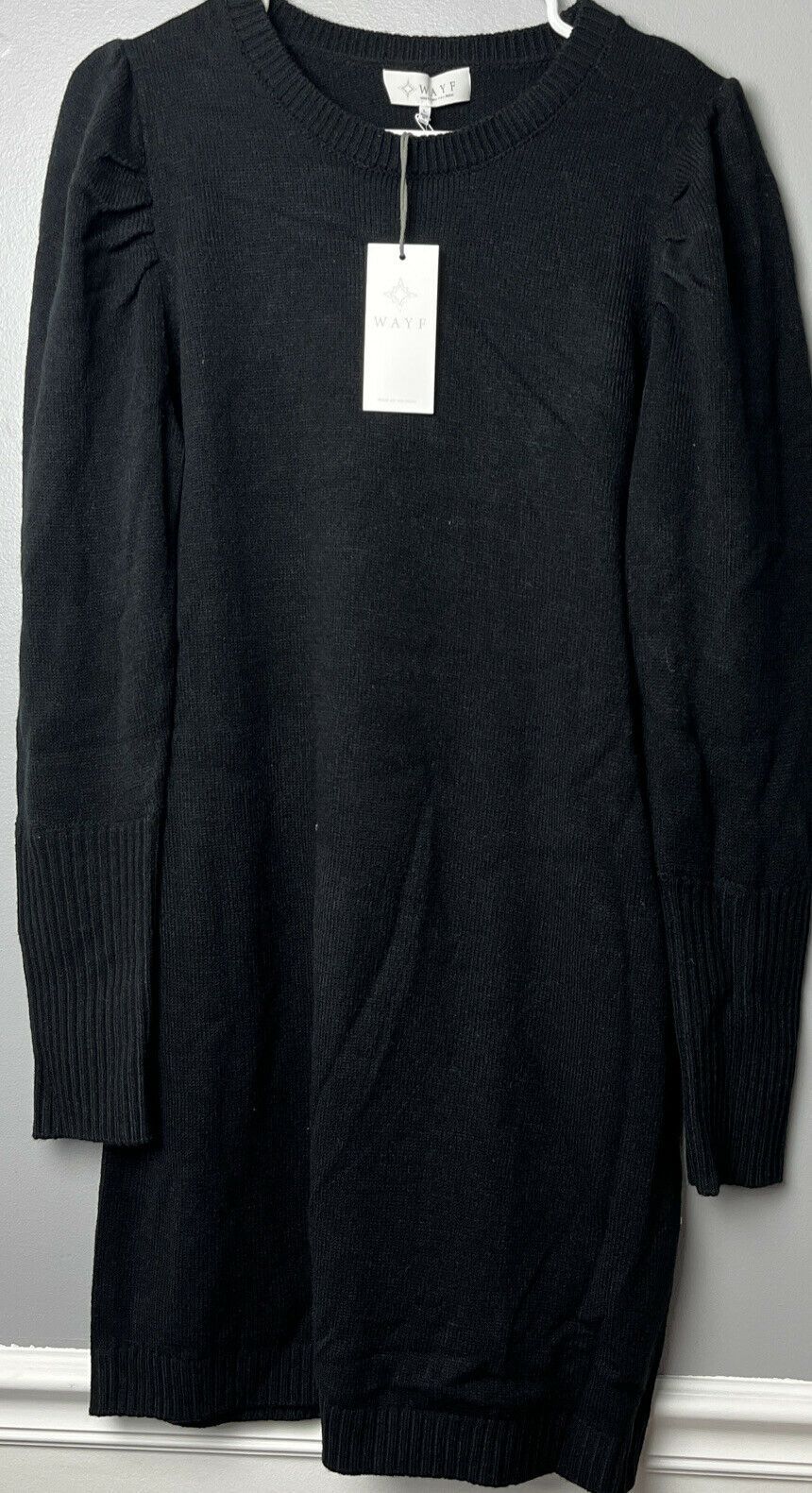WAYF X Influencers San Francisco Puff Sleeve Sweater Dress Large NWT RN134851